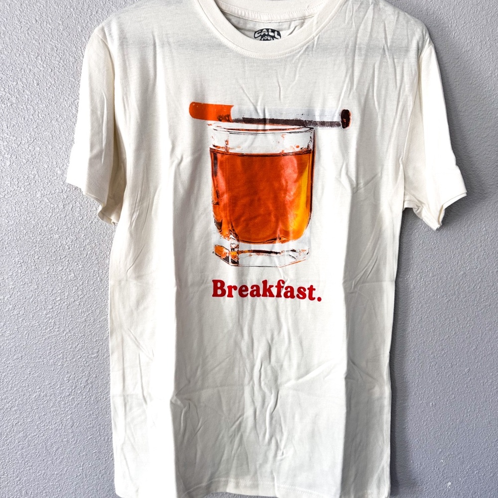 NEW Cigarette "Breakfast" T-shirt by Call Your Mother brand Men's Small Cotton